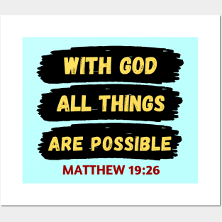 With God All Things Are Possible | Christian Saying Posters and Art